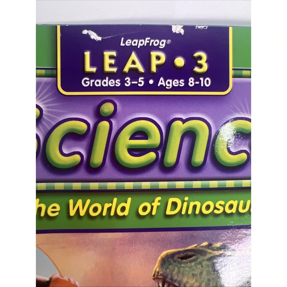 Vintage LeapFrog LeapPad Science World of Dinosaurs‎ Book & Cartridge LEAP-3
